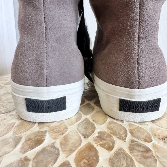 NWT Cu4tro Men's Norris Taupe Suede Leather High-Top Sneakers size 7.5 - Picture 8 of 13
